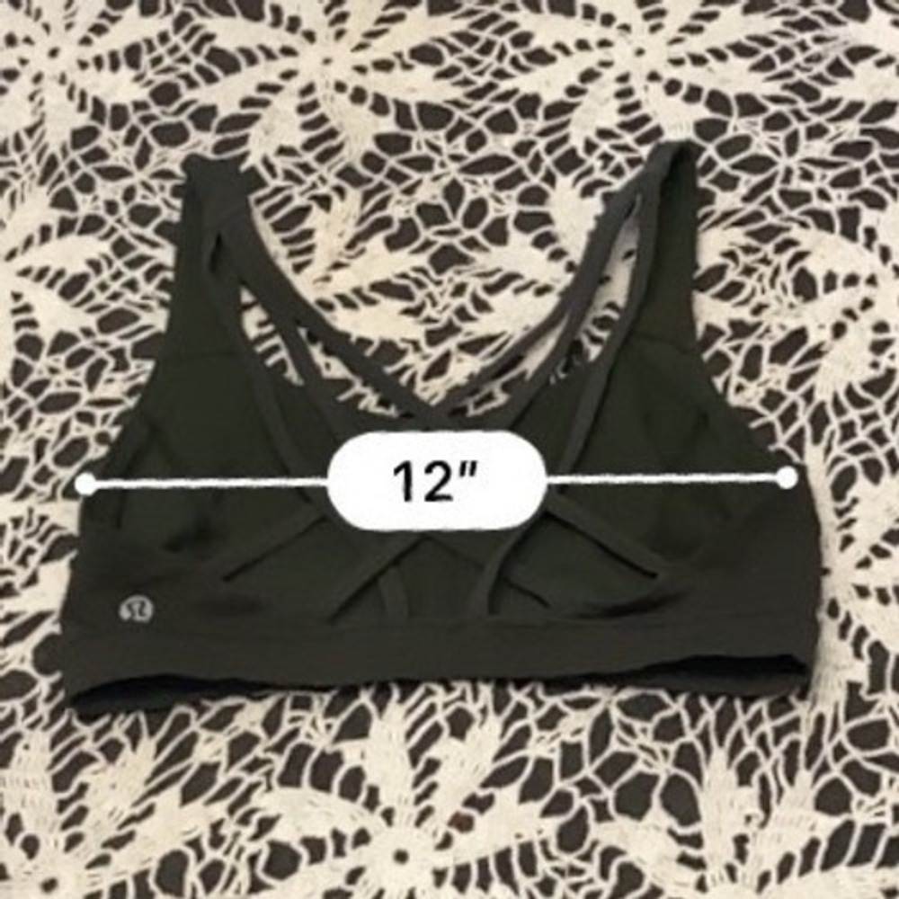 Lululemon Free To Be Wild Sports Bra Dark Green Strappy Back Yoga Gym Bra 6 - Picture 5 of 5